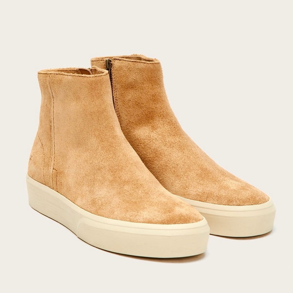 Frye Beacon Inside Zip Wheat Tan Suede Men’s Ankle Chelsea Boots